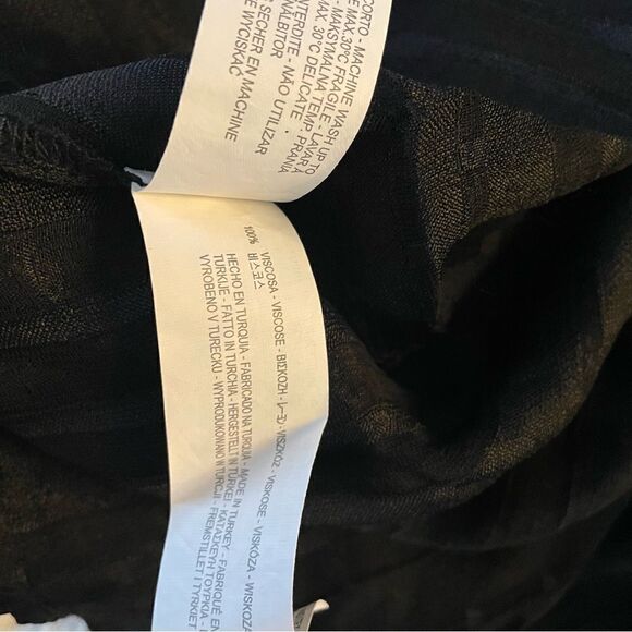 Zara Woman Racer Back Sleeveless Tunic Black Textured Stripes - Picture 6 of 6